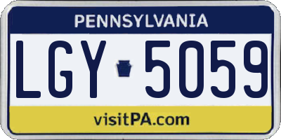 PA license plate LGY5059