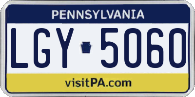 PA license plate LGY5060