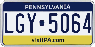 PA license plate LGY5064