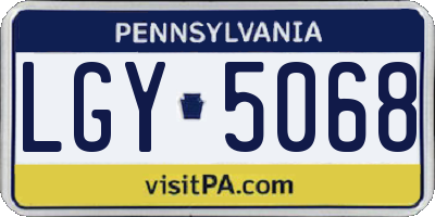 PA license plate LGY5068