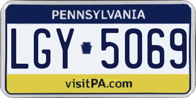 PA license plate LGY5069