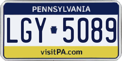 PA license plate LGY5089