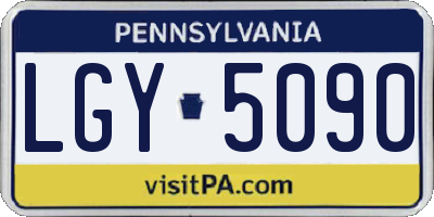 PA license plate LGY5090