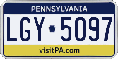 PA license plate LGY5097
