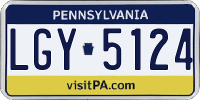 PA license plate LGY5124
