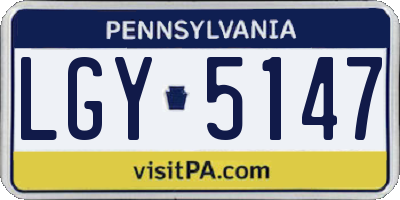 PA license plate LGY5147
