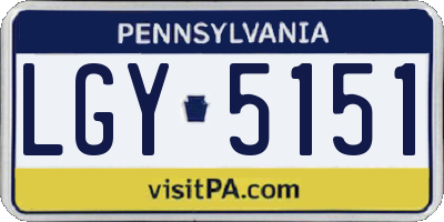 PA license plate LGY5151
