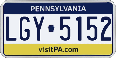PA license plate LGY5152