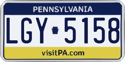 PA license plate LGY5158