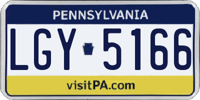 PA license plate LGY5166