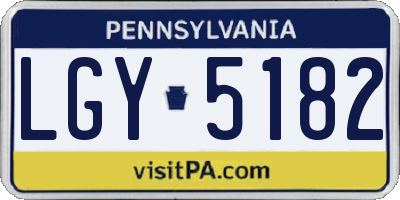 PA license plate LGY5182