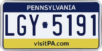 PA license plate LGY5191