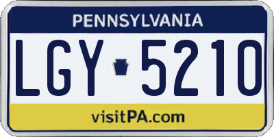 PA license plate LGY5210
