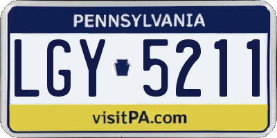 PA license plate LGY5211