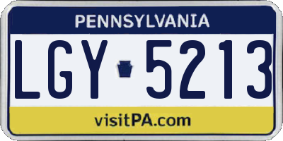 PA license plate LGY5213