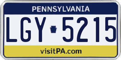 PA license plate LGY5215