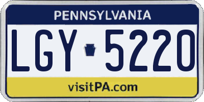 PA license plate LGY5220