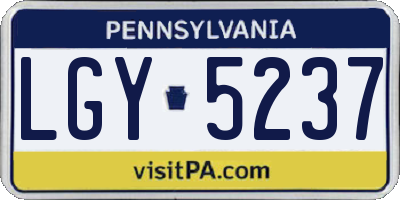 PA license plate LGY5237