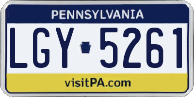 PA license plate LGY5261