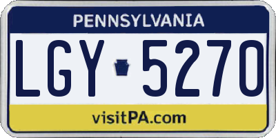 PA license plate LGY5270