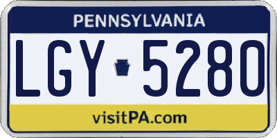 PA license plate LGY5280