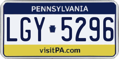 PA license plate LGY5296