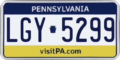 PA license plate LGY5299