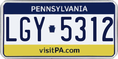 PA license plate LGY5312