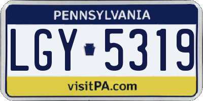 PA license plate LGY5319