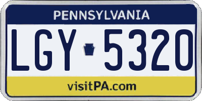 PA license plate LGY5320