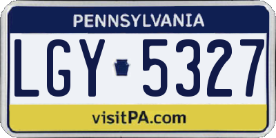 PA license plate LGY5327