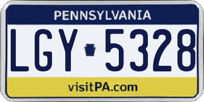 PA license plate LGY5328