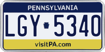 PA license plate LGY5340