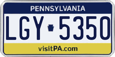 PA license plate LGY5350
