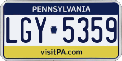 PA license plate LGY5359