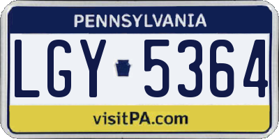 PA license plate LGY5364