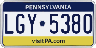 PA license plate LGY5380