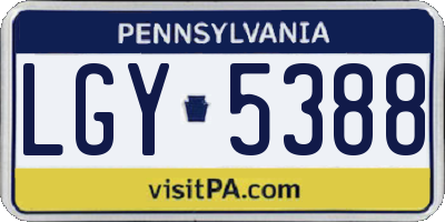 PA license plate LGY5388