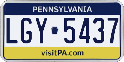 PA license plate LGY5437