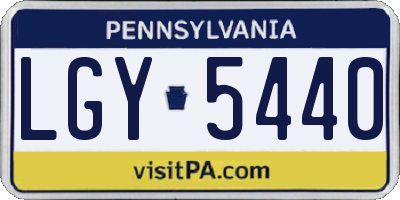 PA license plate LGY5440
