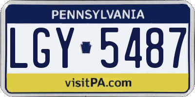 PA license plate LGY5487