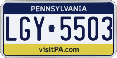 PA license plate LGY5503
