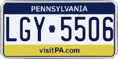 PA license plate LGY5506