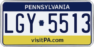 PA license plate LGY5513