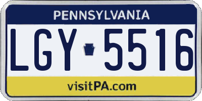 PA license plate LGY5516