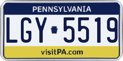 PA license plate LGY5519