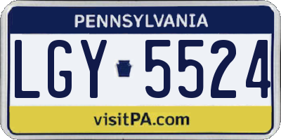 PA license plate LGY5524