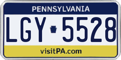 PA license plate LGY5528