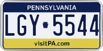 PA license plate LGY5544