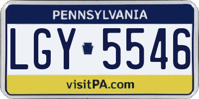 PA license plate LGY5546